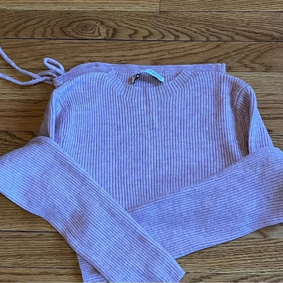 Zara Pink Ribbed Crew Neck Long Sleeve Sweater | Size Large (S/M)* - Picture 9 of 9